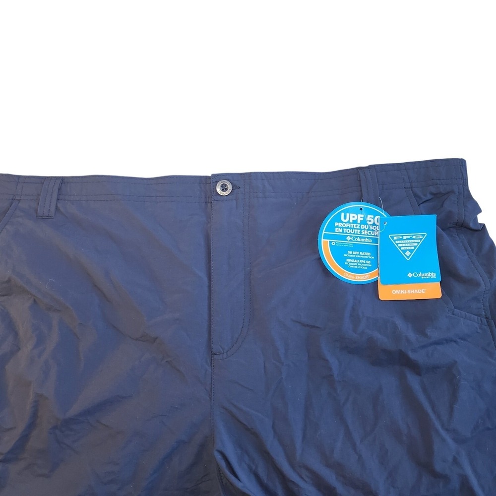 COLUMBIA PFG Cargo Shorts Mens XXL Navy Blue Omni-Shade UPF 50 Quick-dry NEW - Picture 4 of 5